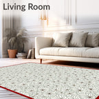 Classic White Floral Outline Rug