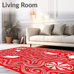 Red White Stocking Swirl Candy Rug