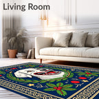 Whimsical White Dog Holly Border Rug