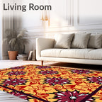 Crimson Floral Medallion Red Accents Rug
