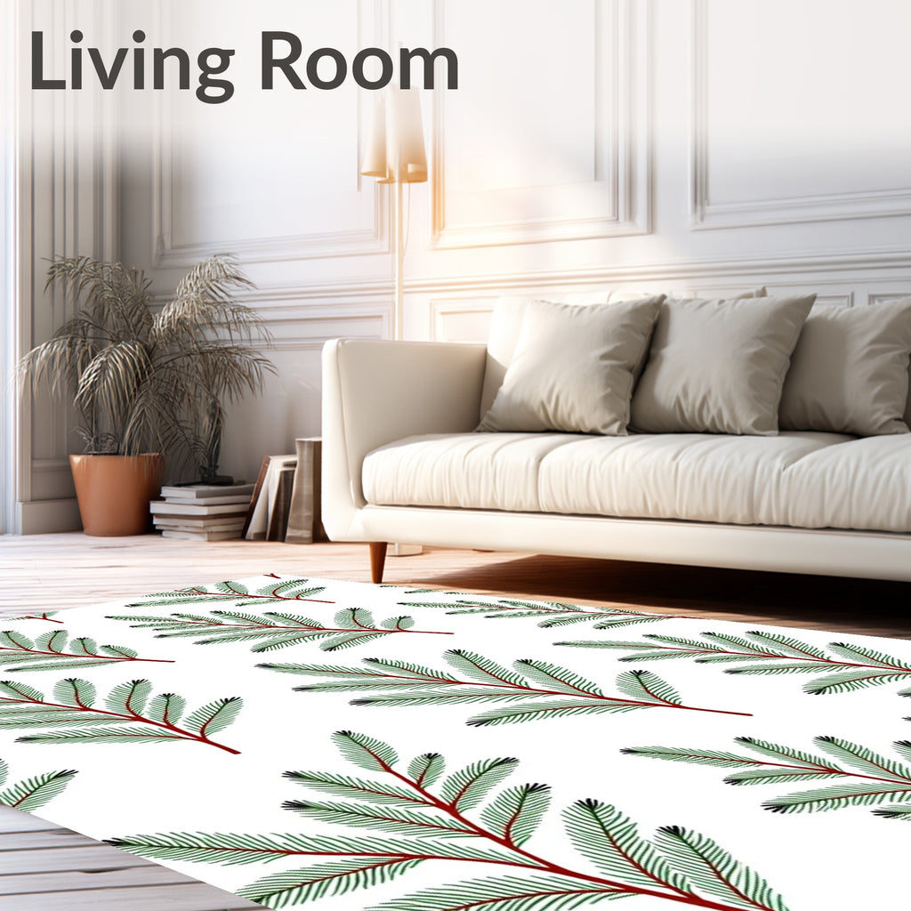 Green Pine Branch All Over Rug