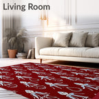 Crimson Figures With Blue Accents Rug