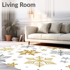 Gold Silver Snowflake Cluster Harmony Rug