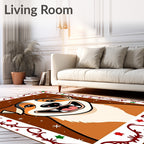 Festive Dog Christmas Holly Border Rug