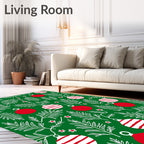 Christmas Ornaments Festive Pine Branch Rug