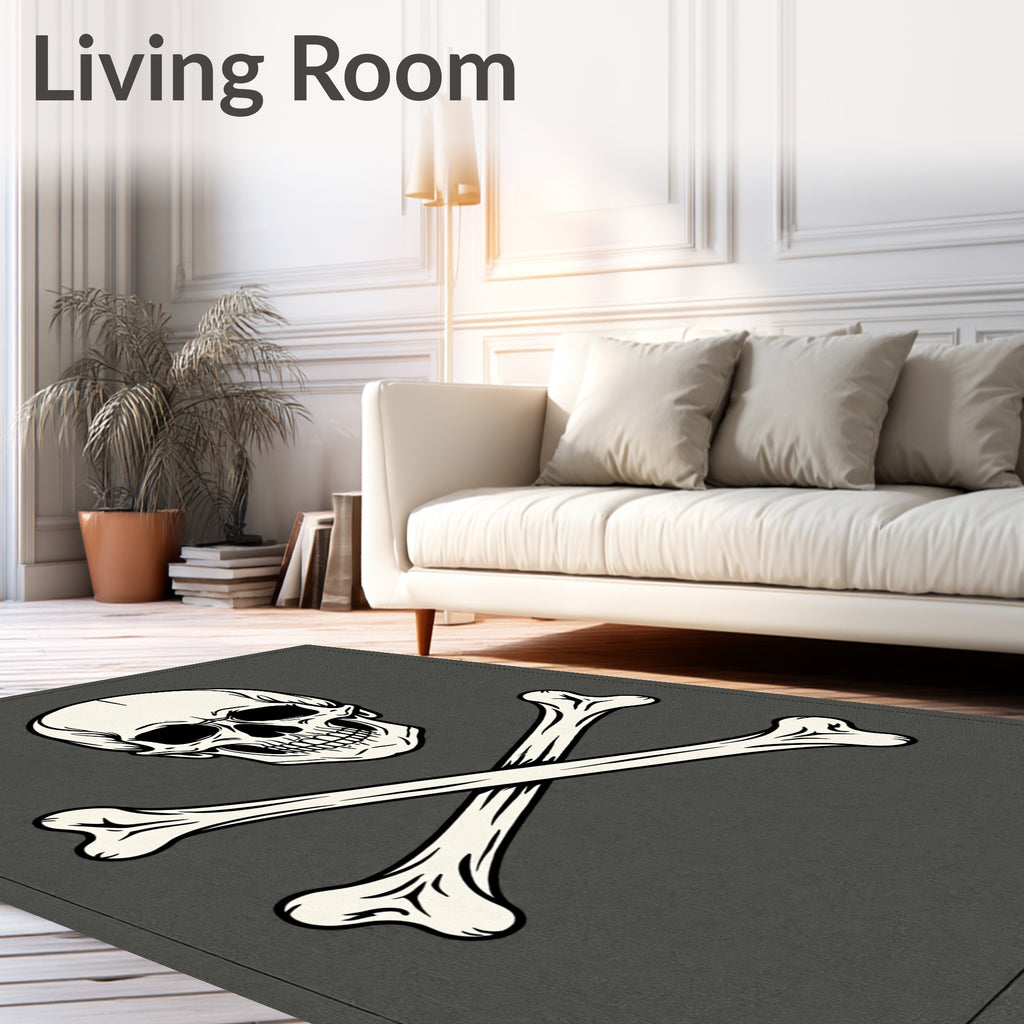 Classic Skull Bone Jolly Roger Rug
