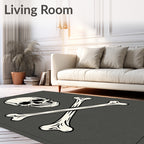 Classic Skull Bone Jolly Roger Rug