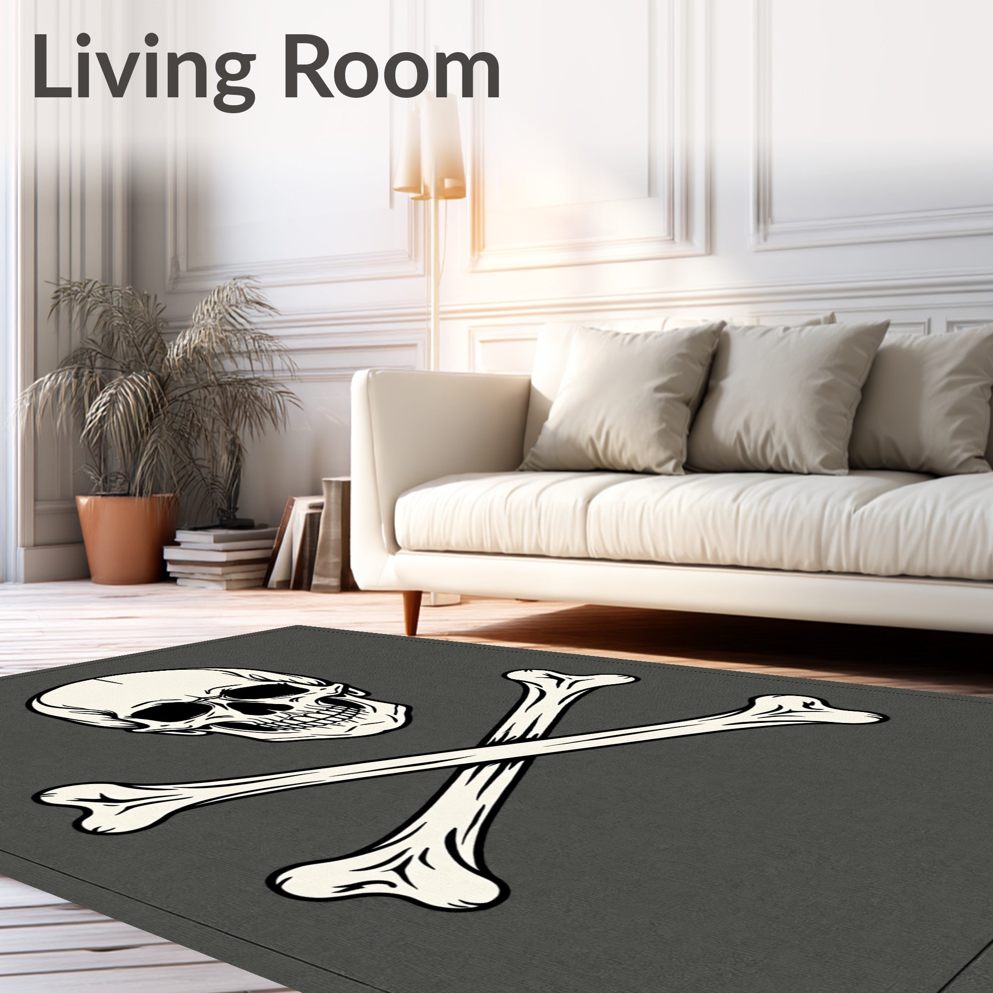Classic Skull Bone Jolly Roger Rug