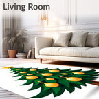 Emerald Green Pine Star Ornaments Rug
