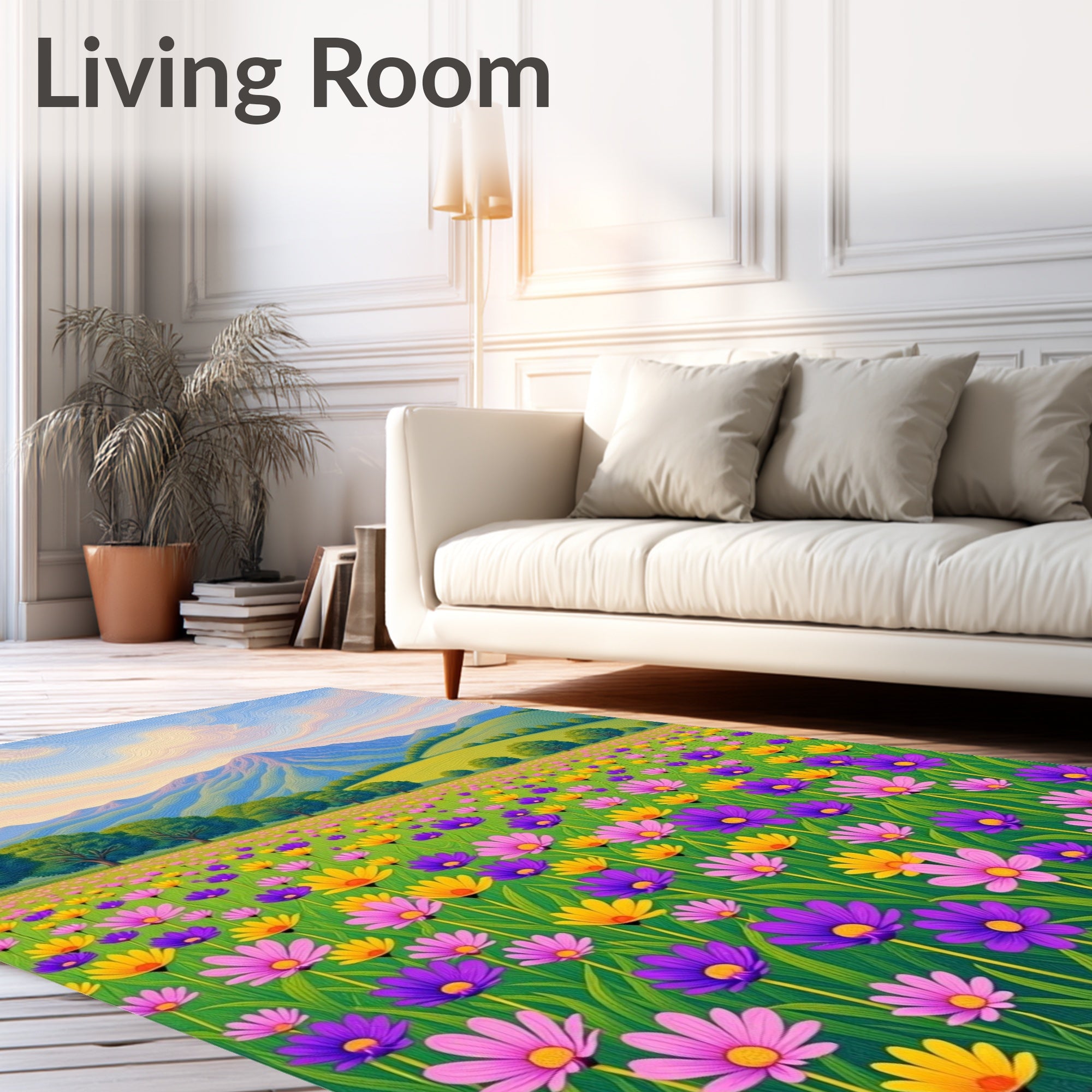 Vivid Floral Fields Mountain Meadow Rug