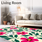 Charming Puppy Floral Garden Rug
