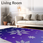 Winter Snowflake Navy Purple Gradient Rug
