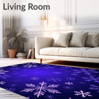 Winter Blue Snowflake Blanket Rug