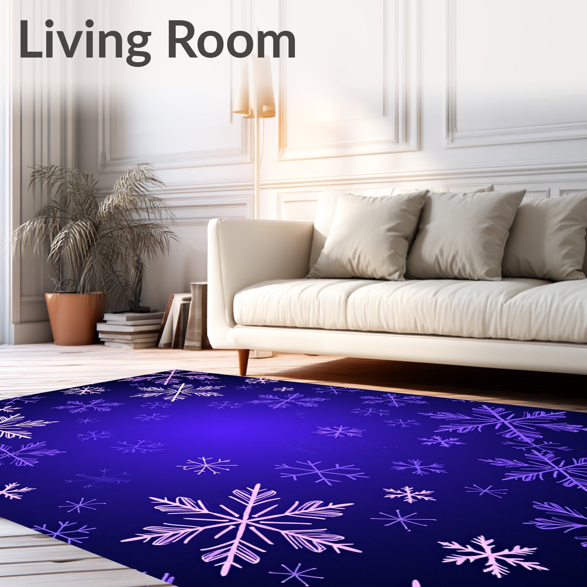 Winter Blue Snowflake Blanket Rug