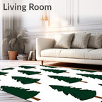 Dark Green Evergreen Forest Repeat Rug