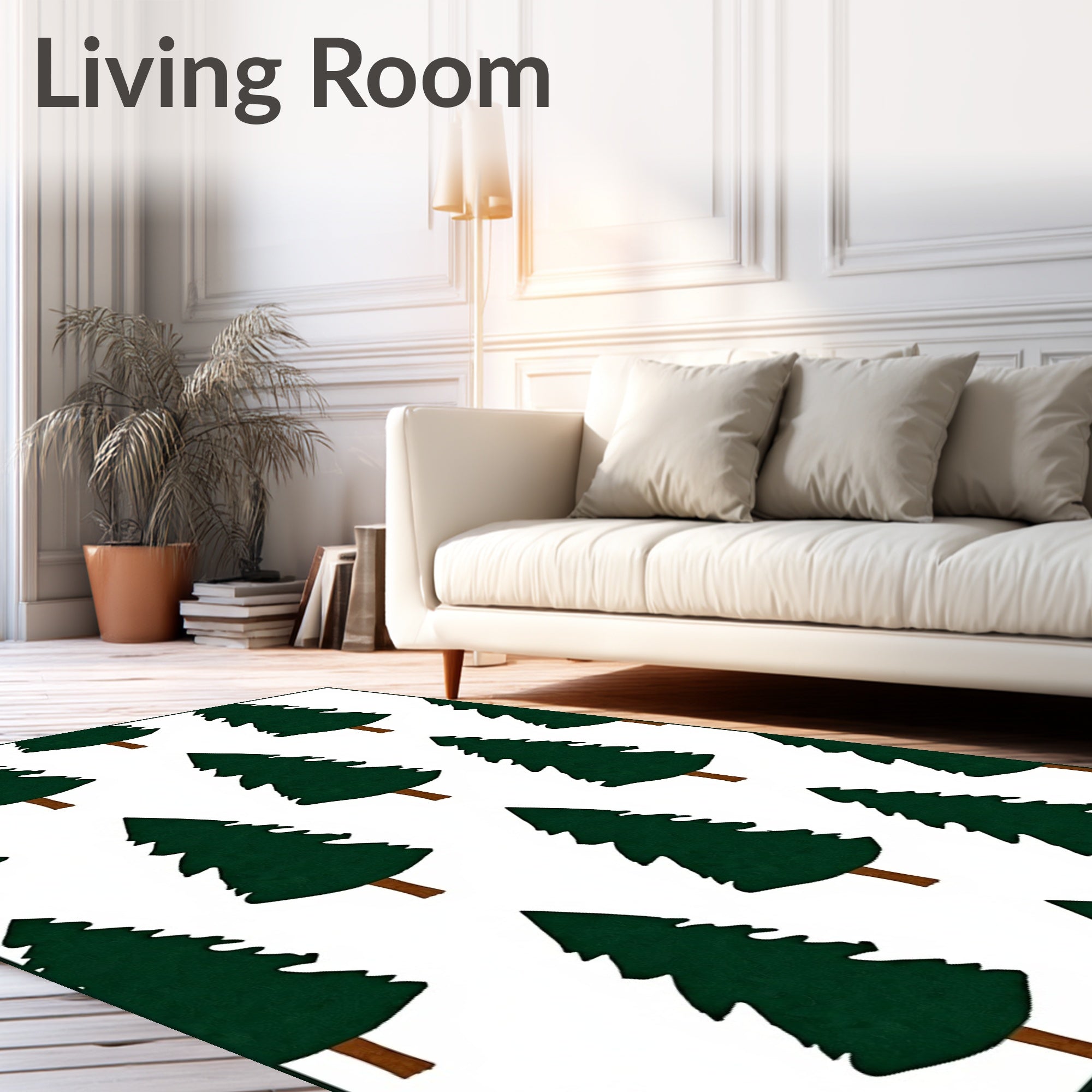 Dark Green Evergreen Forest Repeat Rug