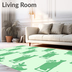 Light Green Abstract Cow Repeat Rug