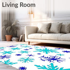 Arctic Blue Snowflake Scatter Rug