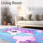 Whimsical Purple Unicorn Fantasy Clouds Rug