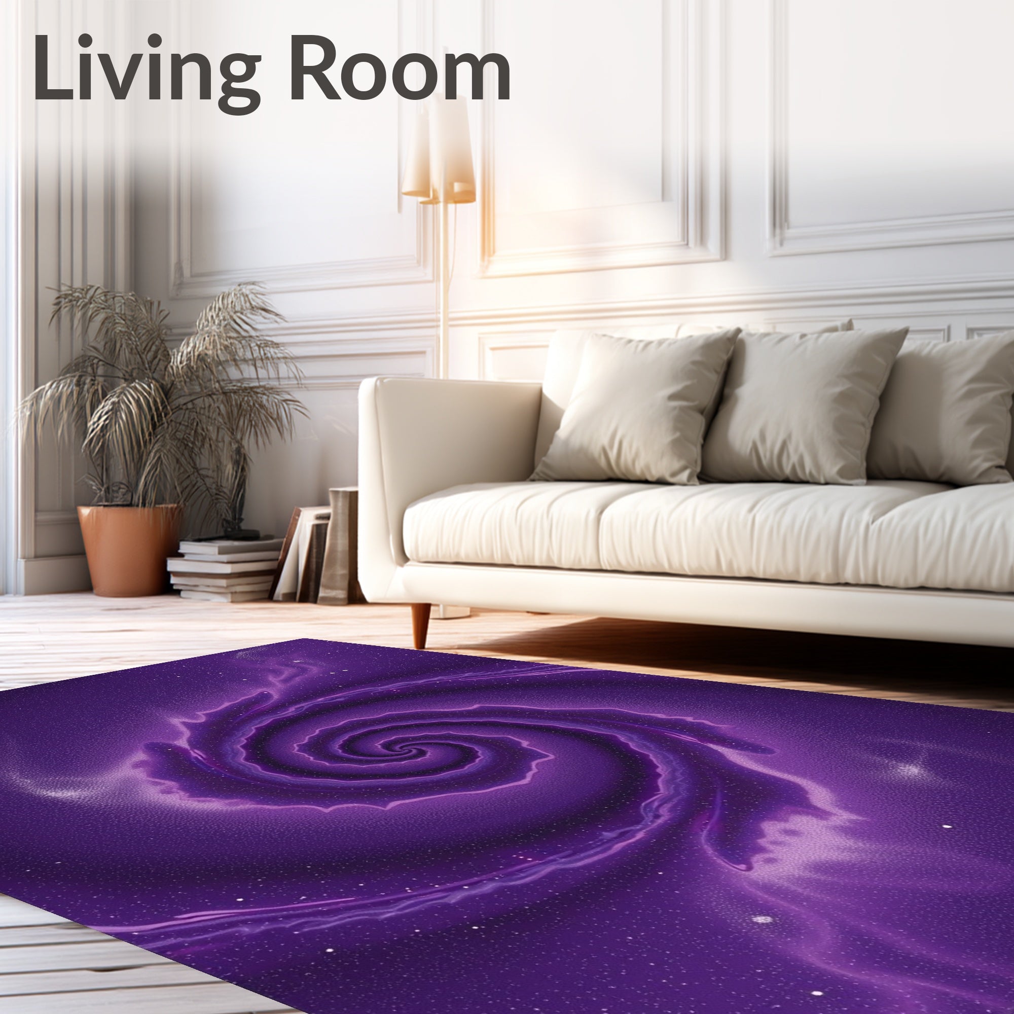 Vibrant Purple Nebula Swirl Rug