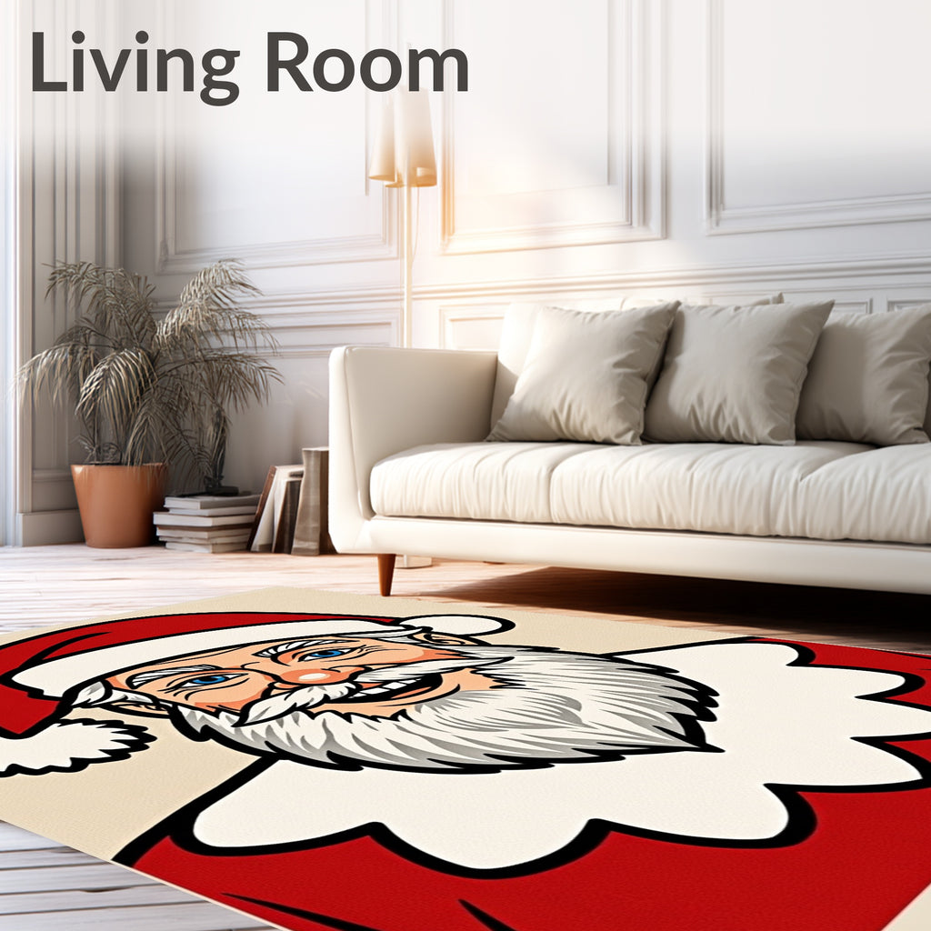 Iconic Jolly Santa Claus Portrait Rug