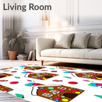 Whimsical Gingerbread House Holiday Celebration Rug