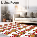 Gingerbread House Village Red Roof Rug