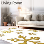 Gold Snowflakes Scatter Rug