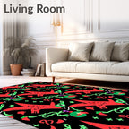 Red Fox Christmas Ornament Garland Rug