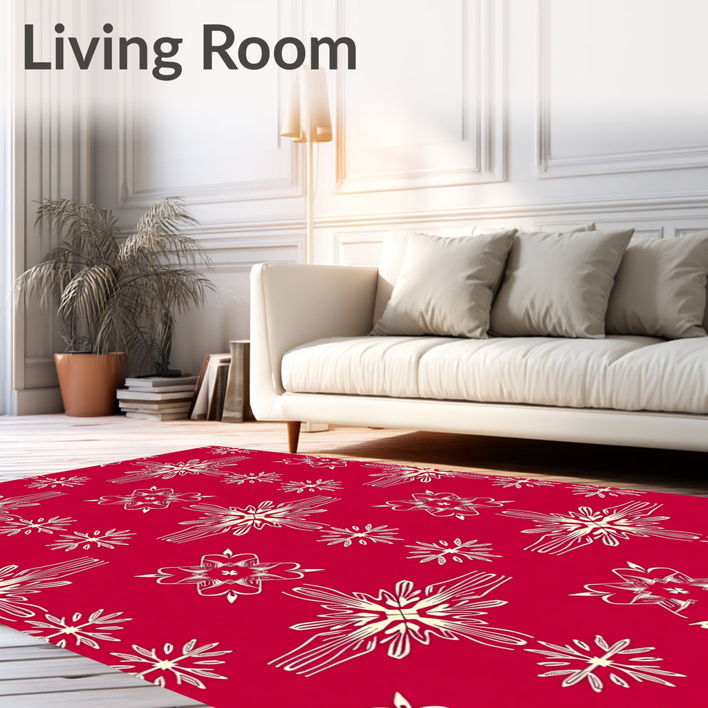 Crimson Cream Starburst Medallion Rug