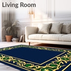 Regal Gold Green Star Border Rug