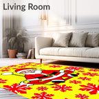 Red Snowflake Santa Claus Holiday Rug