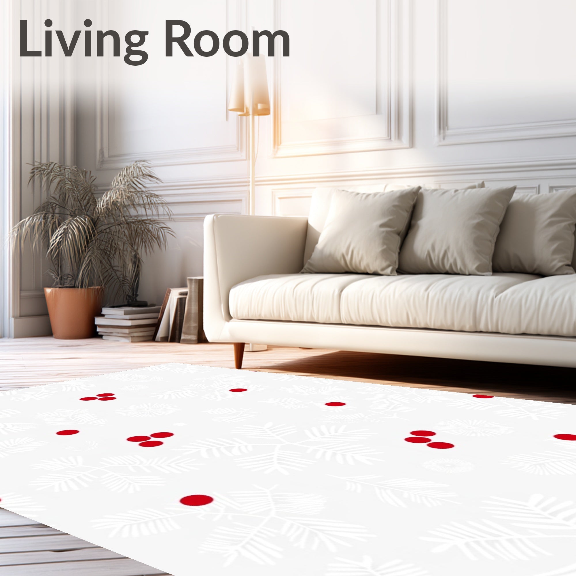 Winter White Pine Sprig Berry Rug