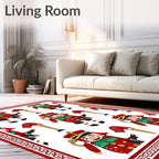Red Toy Soldier Guards Pattern Rug