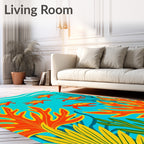 Bright Orange Turtle School Under Sea Rug