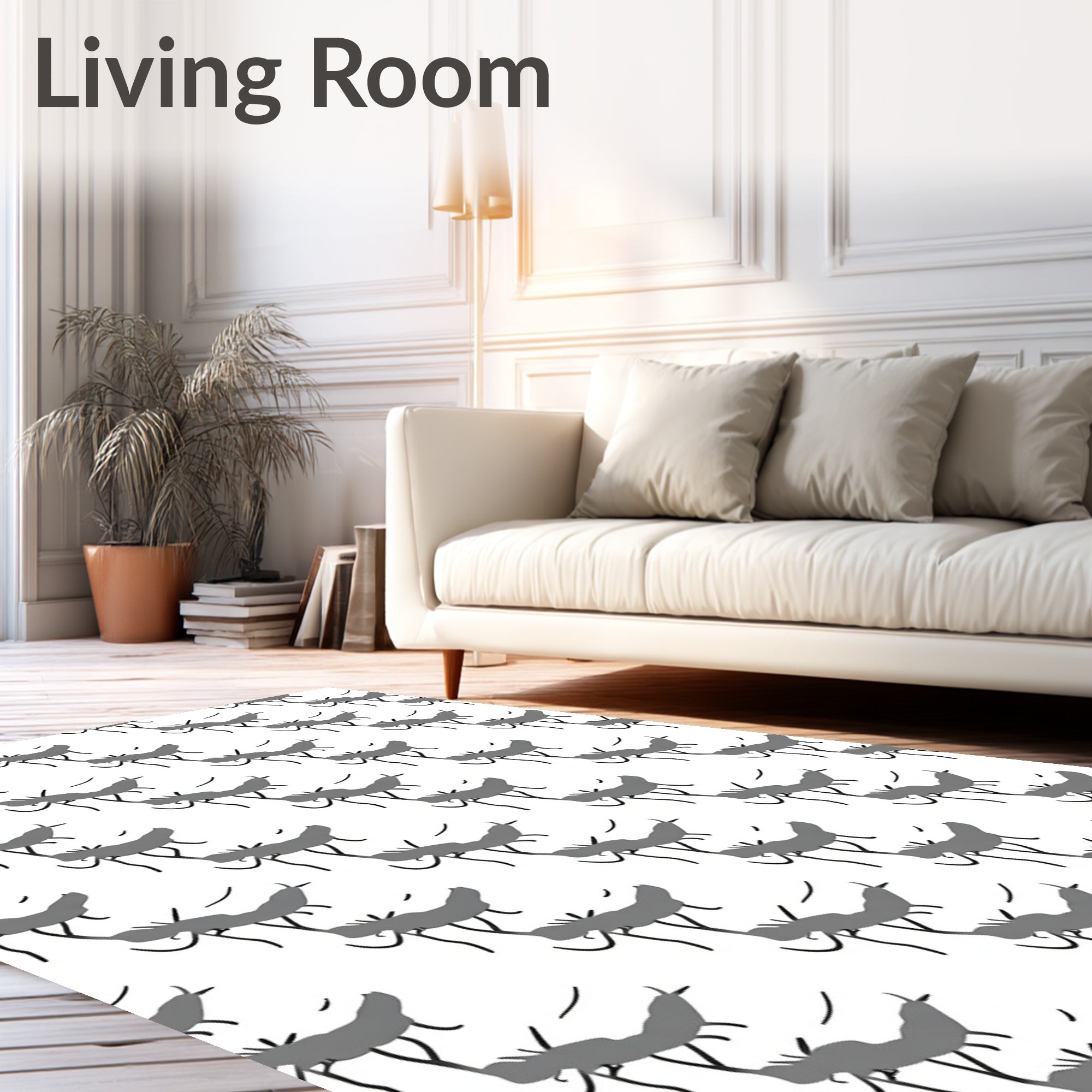 Gray Cave Painting Antelope Rug