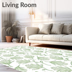 Spring Green Leafy Botanical Vine Rug