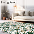 Dark Green Floral Vine Artistry Rug