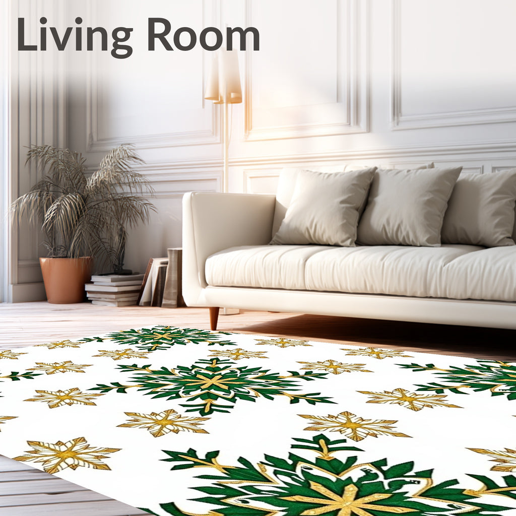 Emerald Gold Snowflake Medallion Rug