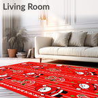 Jolly Santa Claus Red Stripe Holiday Rug