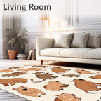 Cute Rodent Family Repeating Pattern Rug