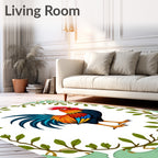 Vibrant Rooster Nature Frame Rug