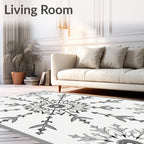 Monochromatic Snowflake Symmetry Garden Rug