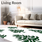 Dark Green Snowy Evergreen Tree Rug