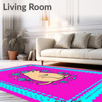 Pink Groundhog Birthday Party Celebration Rug