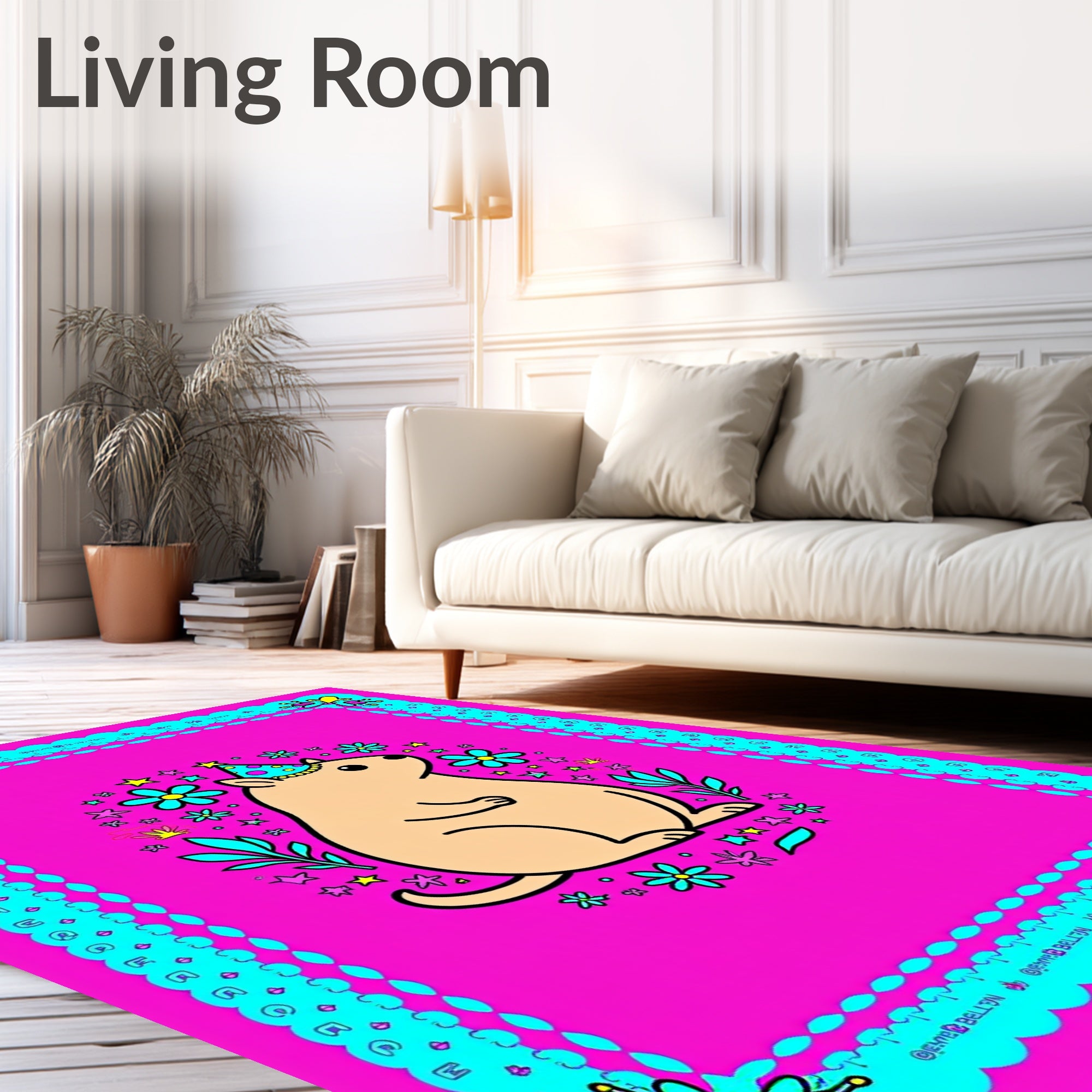 Pink Groundhog Birthday Party Celebration Rug