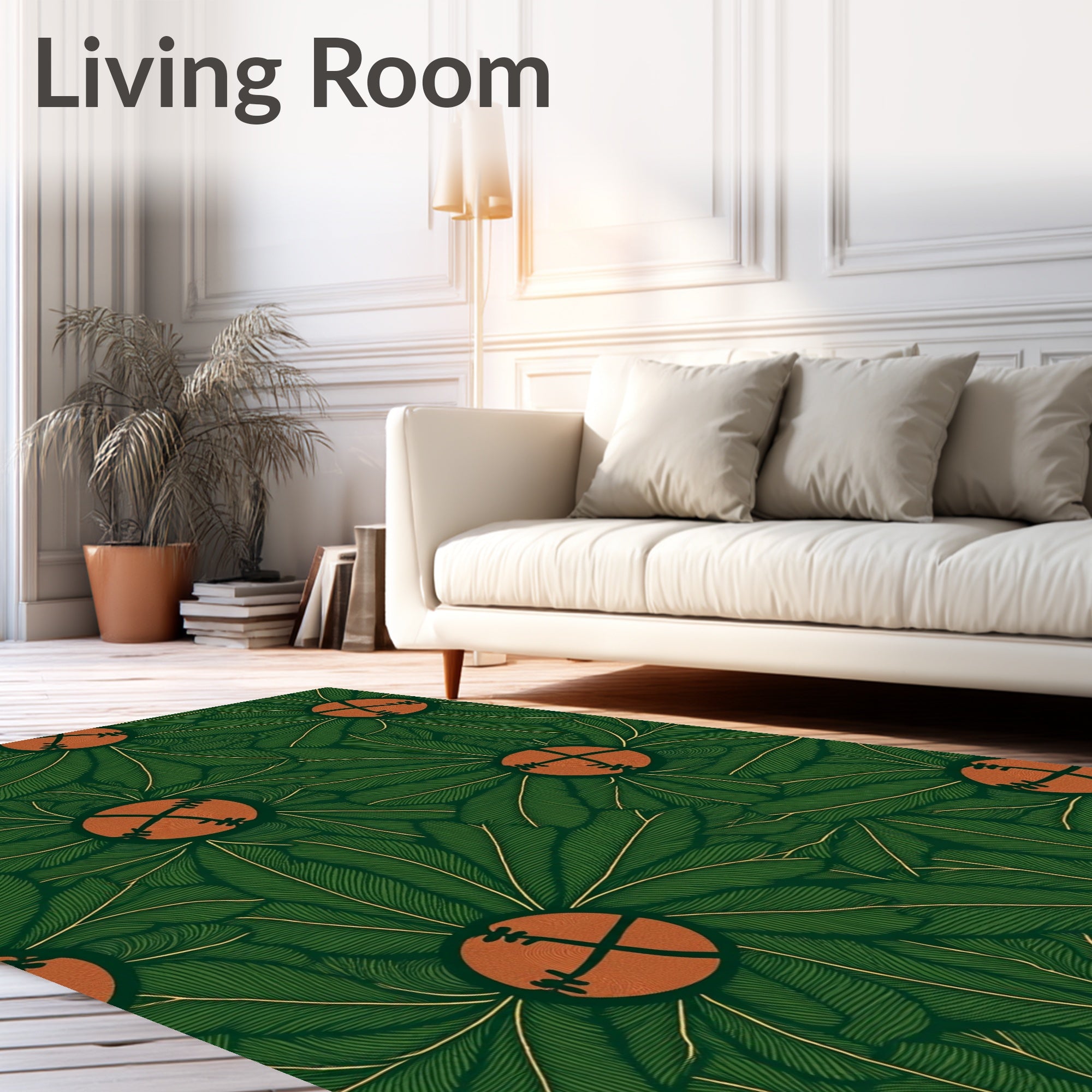 Green Branch Orb Artful Rug