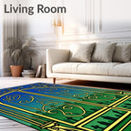 Golden Art Nouveau Cemetery Gates Rug