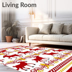 Rustic Red Deer with Golden Border Rug
