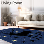 Night Sky Stag With Twinkling Stars Rug